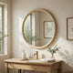 Maty Dresser Mirror | 38x38 Slim Round Design | Light Oak Brown Wood