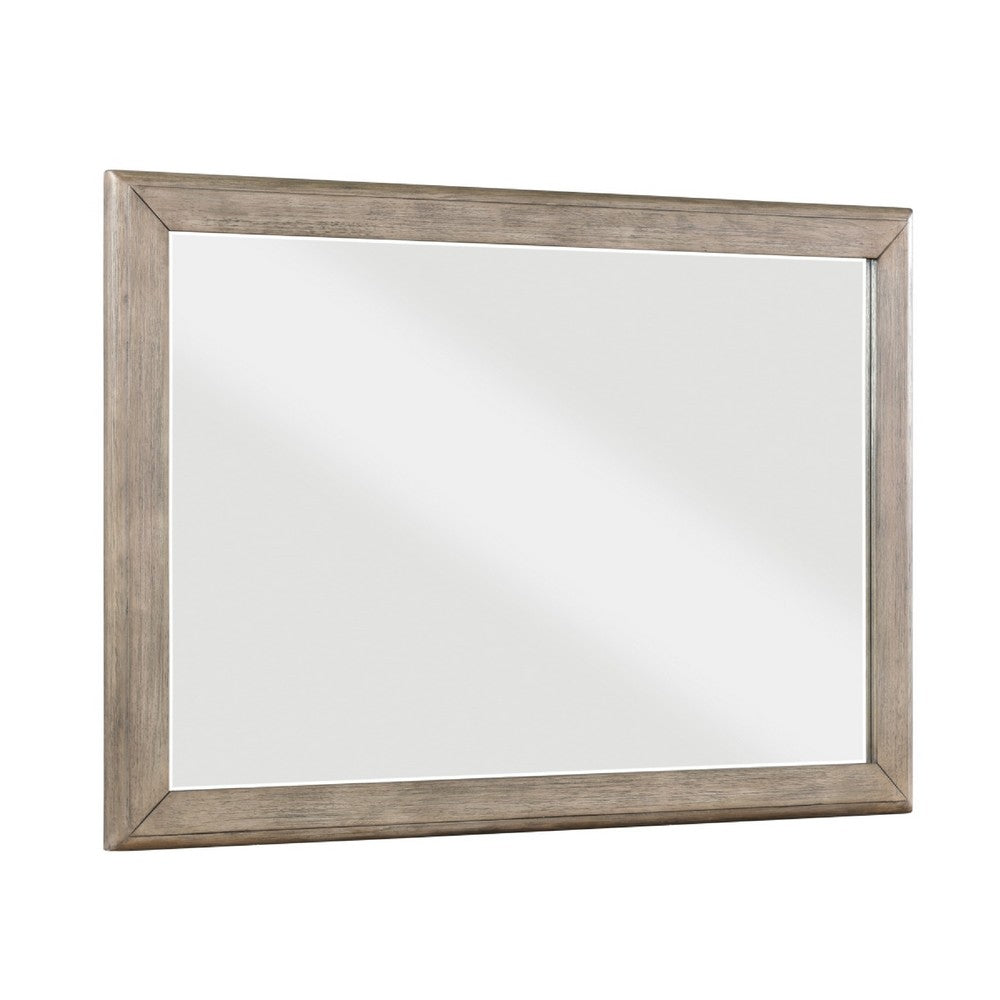 Cely Dresser Mirror | 36x52 Picture Frame Molding | Rustic Oak Gray Wood