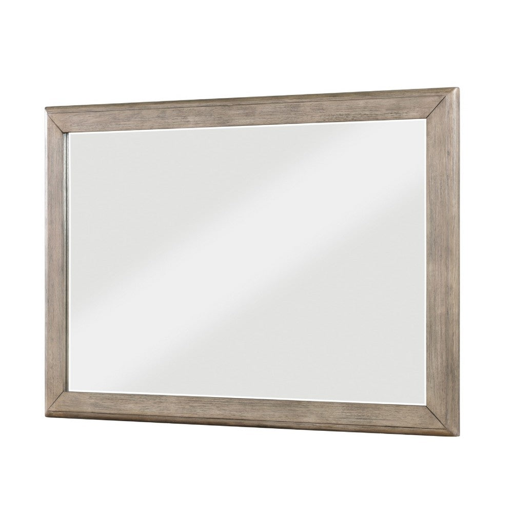 Cely Dresser Mirror | 36x52 Picture Frame Molding | Rustic Oak Gray Wood