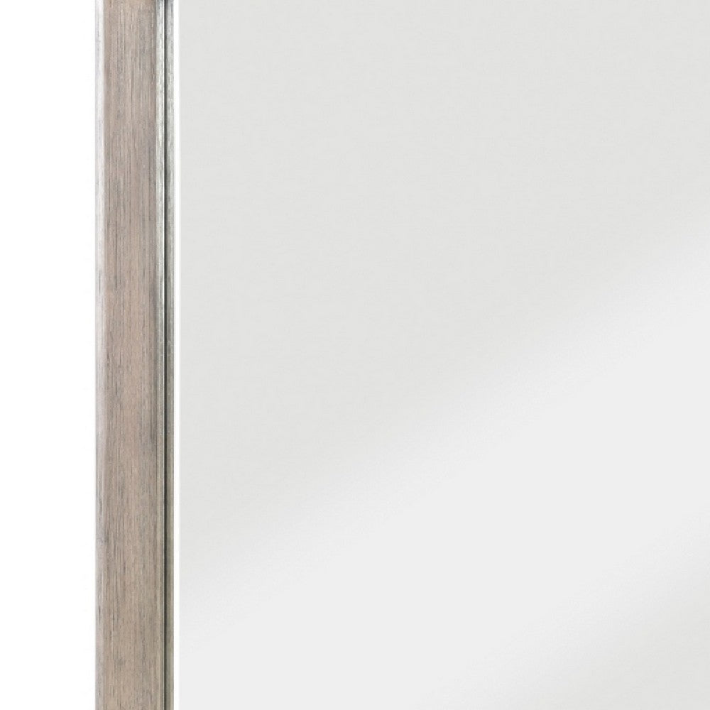 Cely Dresser Mirror | 36x52 Picture Frame Molding | Rustic Oak Gray Wood