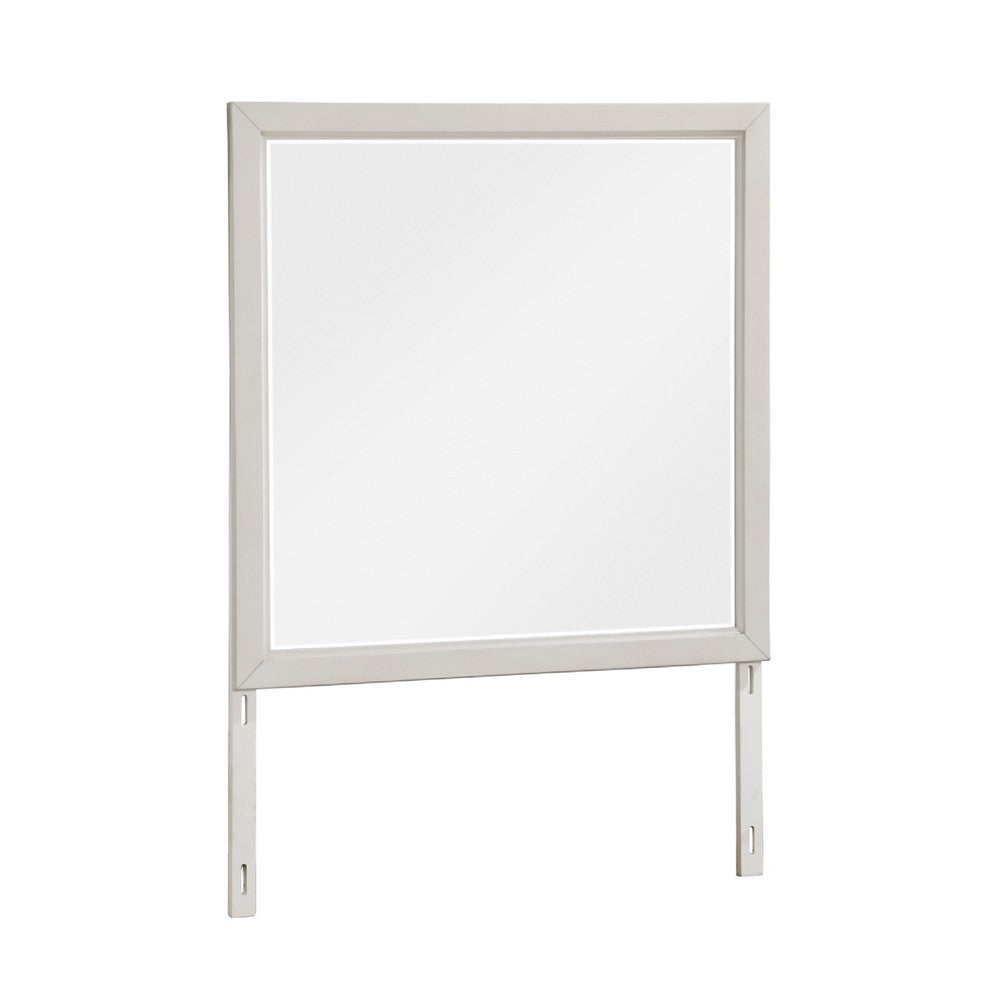 Flo 38x38 Square Dresser Mirror | Picture Frame Molding | Antique White