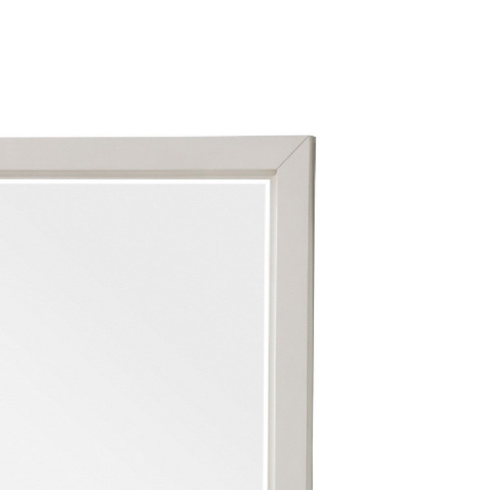 Flo 38x38 Square Dresser Mirror | Picture Frame Molding | Antique White