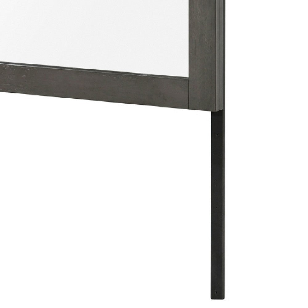 Nemy Dresser Mirror | 38x42 Rectangular Attachable Design | Rustic Gray Wood