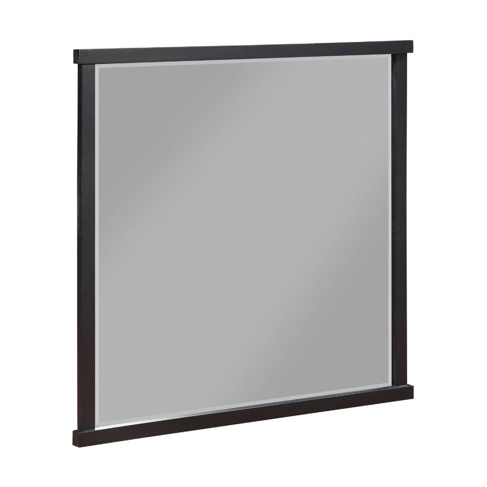 Acy Dresser Mirror | Elegant 40x40 Square Frame | Modern Black Wood