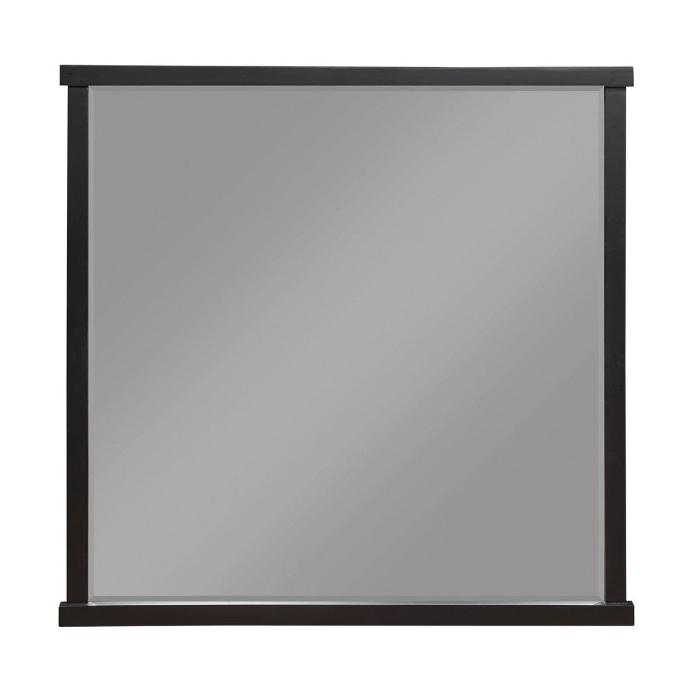 Acy Dresser Mirror | Elegant 40x40 Square Frame | Modern Black Wood