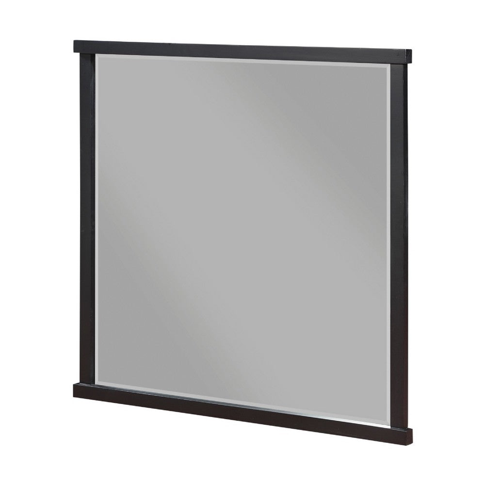 Acy Dresser Mirror | Elegant 40x40 Square Frame | Modern Black Wood