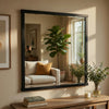 Acy Dresser Mirror | Elegant 40x40 Square Frame | Modern Black Wood