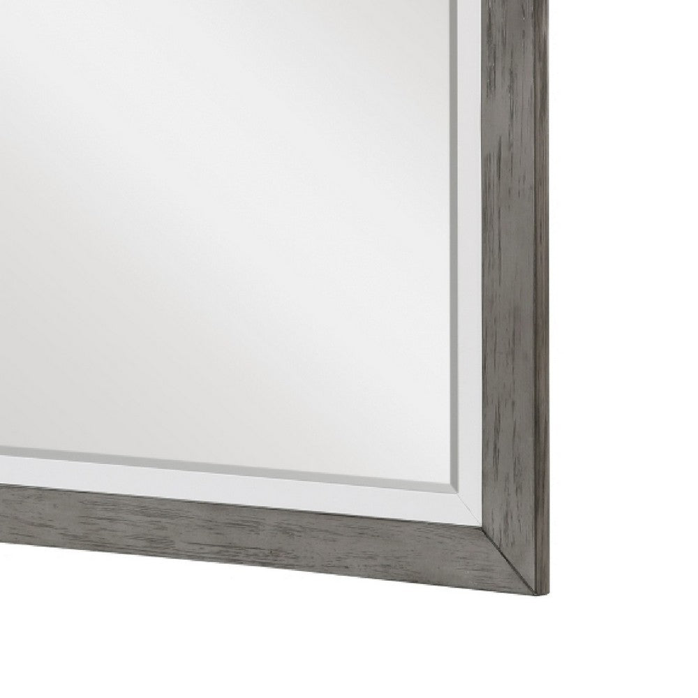 Rowy Dresser Mirror | Dual Tone Frame | Ivory & Gray Wood | 37x41 Square