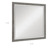 Rowy Dresser Mirror | Dual Tone Frame | Ivory & Gray Wood | 37x41 Square
