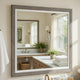 Rowy Dresser Mirror | Dual Tone Frame | Ivory & Gray Wood | 37x41 Square