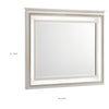 Dery Dresser Mirror with LED | White & Gold Wood Frame | 36x44 Rectangular