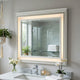Dery Dresser Mirror with LED | White & Gold Wood Frame | 36x44 Rectangular
