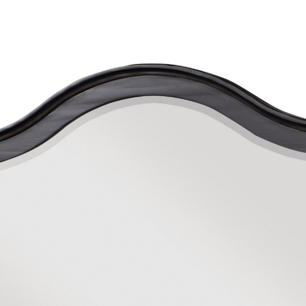 Vix Dresser Mirror | 39x42 Classic Arched Frame | Charcoal Brown Wood