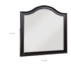 Vix Dresser Mirror | 39x42 Classic Arched Frame | Charcoal Brown Wood