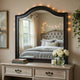Vix Dresser Mirror | 39x42 Classic Arched Frame | Charcoal Brown Wood
