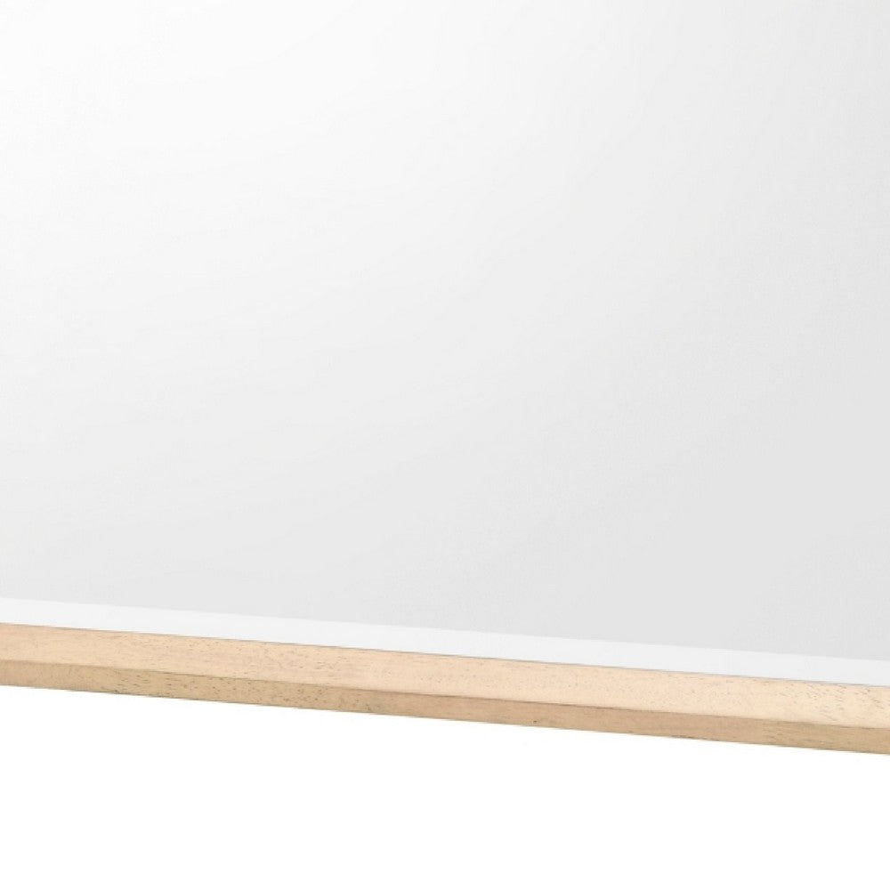 Kali Dresser Mirror | Midcentury 38x38 Square Natural Oak Brown Wood Frame
