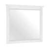 Gemi Dresser Mirror | Antique White Rub Through Finish Wood 34x39 Square