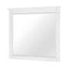 Gemi Dresser Mirror | Antique White Rub Through Finish Wood 34x39 Square