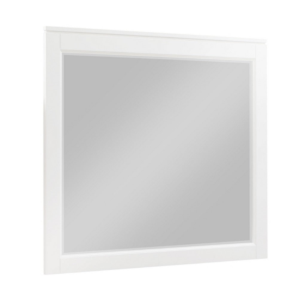 Thiem Dresser Mirror | Picture Frame Molding | White 37x41 Rectangular