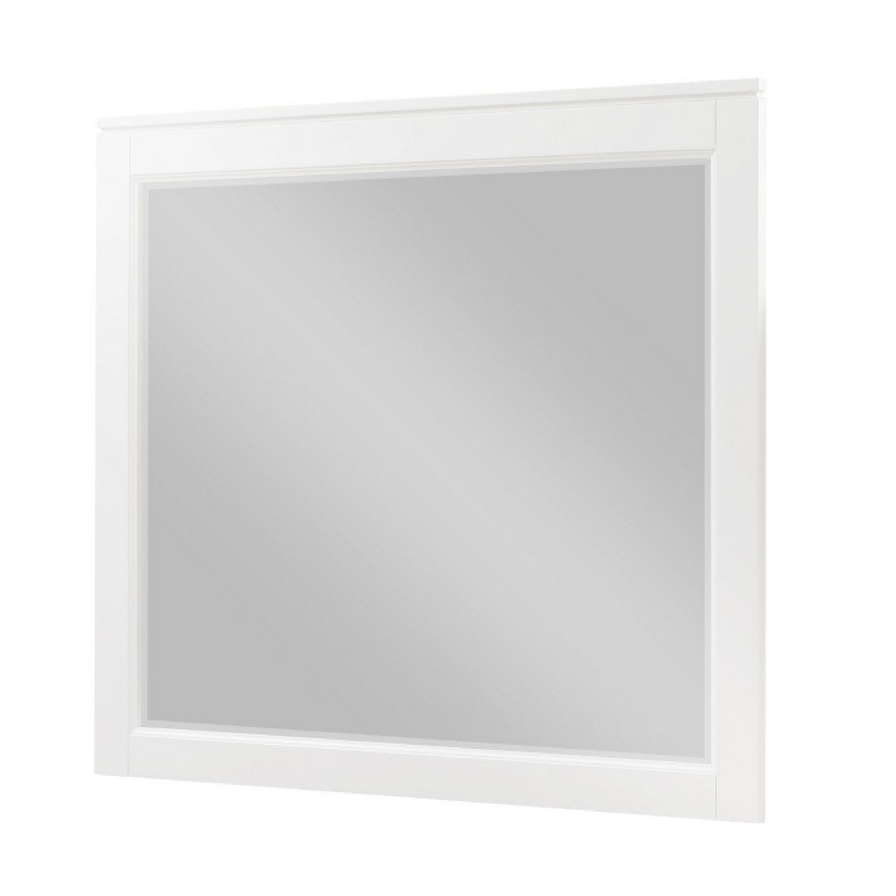 Thiem Dresser Mirror | Picture Frame Molding | White 37x41 Rectangular