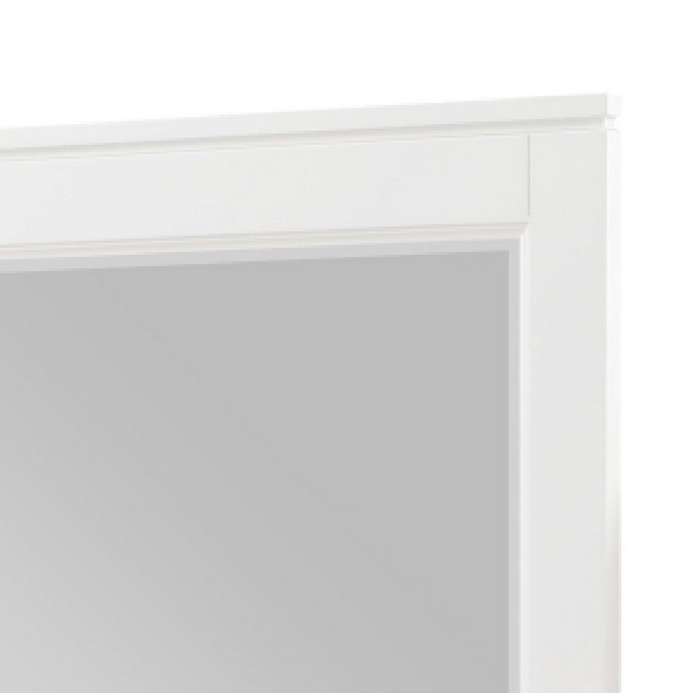 Thiem Dresser Mirror | Picture Frame Molding | White 37x41 Rectangular