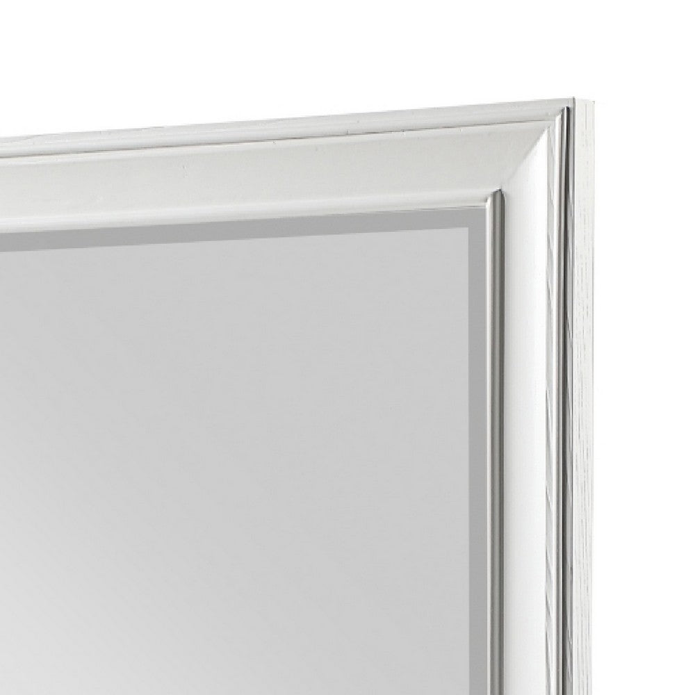 Lyni Dresser Mirror | Traditional Frame | White Wood | 37x44 Rectangular