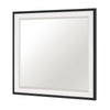 Jem Dresser Mirror | White & Walnut Brown Metal Frame | 37x42 Rectangular