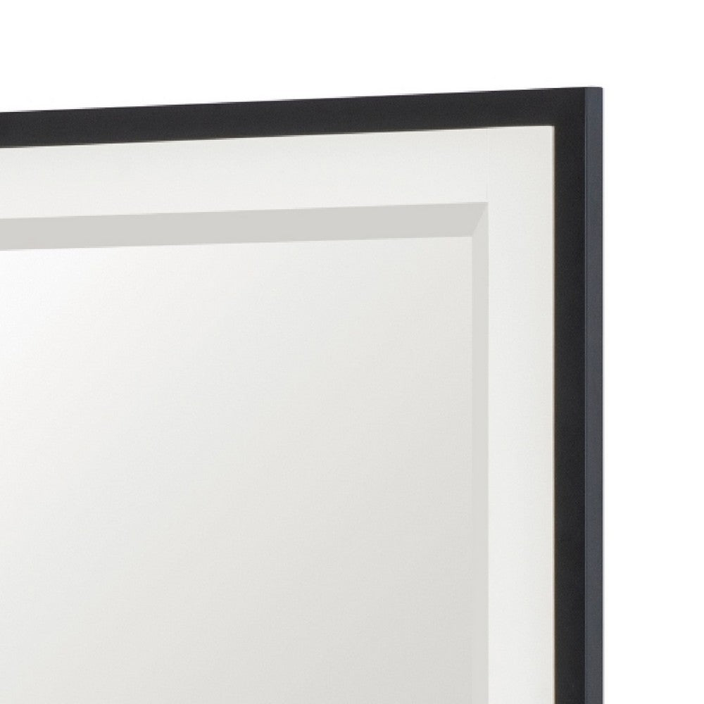 Jem Dresser Mirror | White & Walnut Brown Metal Frame | 37x42 Rectangular