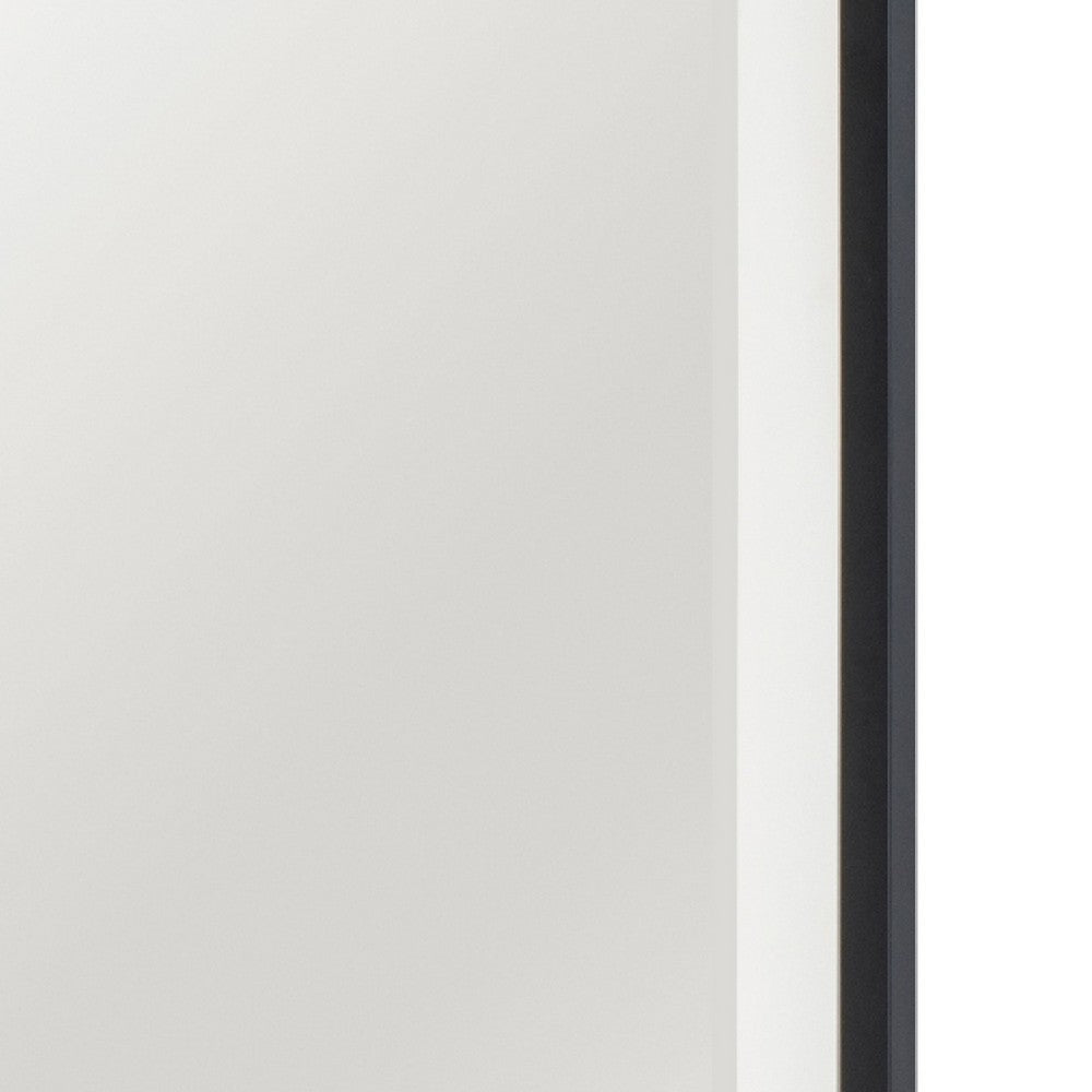 Jem Dresser Mirror | White & Walnut Brown Metal Frame | 37x42 Rectangular