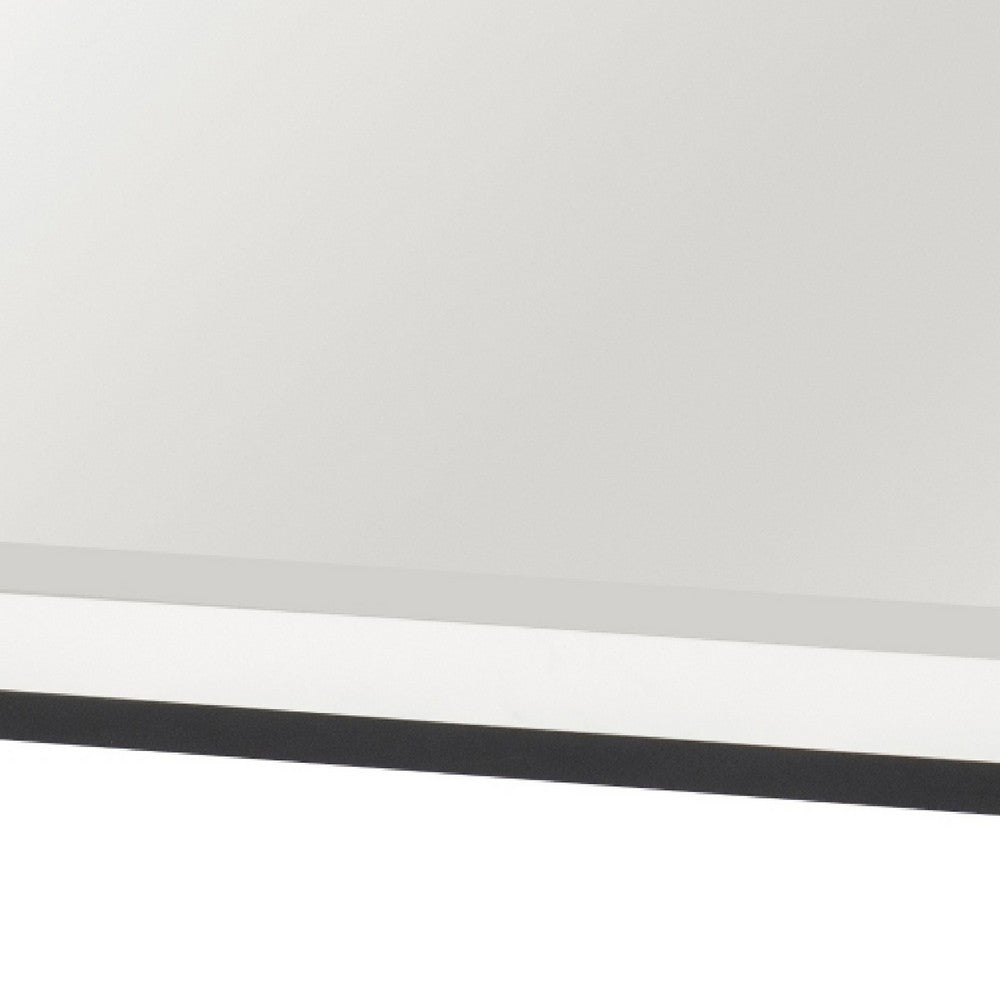 Jem Dresser Mirror | White & Walnut Brown Metal Frame | 37x42 Rectangular