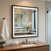 Jem Dresser Mirror | White & Walnut Brown Metal Frame | 37x42 Rectangular