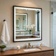 Jem Dresser Mirror | White & Walnut Brown Metal Frame | 37x42 Rectangular