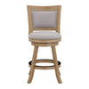 Kia Swivel Counter Stool Chair | Nailed Gray Linen | Driftwood Brown