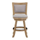 Kia Swivel Counter Stool Chair | Nailed Gray Linen | Driftwood Brown