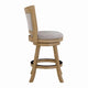 Kia Swivel Counter Stool Chair | Nailed Gray Linen | Driftwood Brown