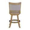 Kia Swivel Counter Stool Chair | Nailed Gray Linen | Driftwood Brown