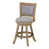 Kia Swivel Counter Stool Chair | Nailed Gray Linen | Driftwood Brown