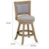 Kia Swivel Counter Stool Chair | Nailed Gray Linen | Driftwood Brown