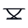 Kee Sofa Console Table  | Cross Legged Pedestal Base | Navy Blue Wood 57"