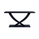 Kee Sofa Console Table  | Cross Legged Pedestal Base | Navy Blue Wood 57"