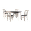 Nova 5pc Dining Table Set w 4 Chairs | European Black Ash w Antique White