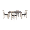 Nova 5pc Dining Table Set w 4 Chairs | European Black Ash w Antique White