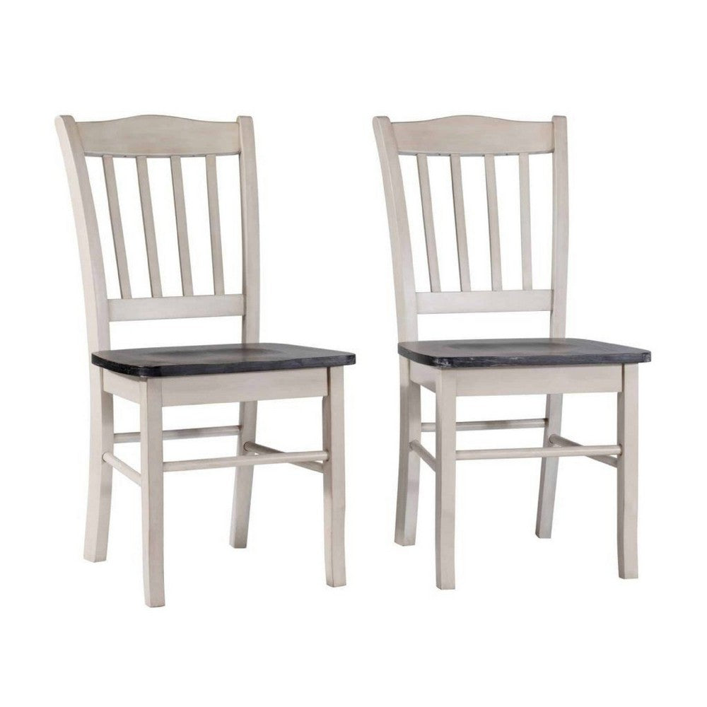 Nova 5pc Dining Table Set w 4 Chairs | European Black Ash w Antique White