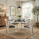 Nova 5pc Dining Table Set w 4 Chairs | European Black Ash w Antique White