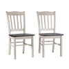 Nova 6pc Dining Table Set w 4 Chairs and Bench | Black Ash w Antique White