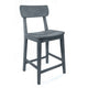 Tori Counter Stool Chair | Curved Back and Seat | Footrest | Charcoal Gray