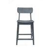 Tori Counter Stool Chair | Curved Back and Seat | Footrest | Charcoal Gray