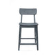 Tori Counter Stool Chair | Curved Back and Seat | Footrest | Charcoal Gray