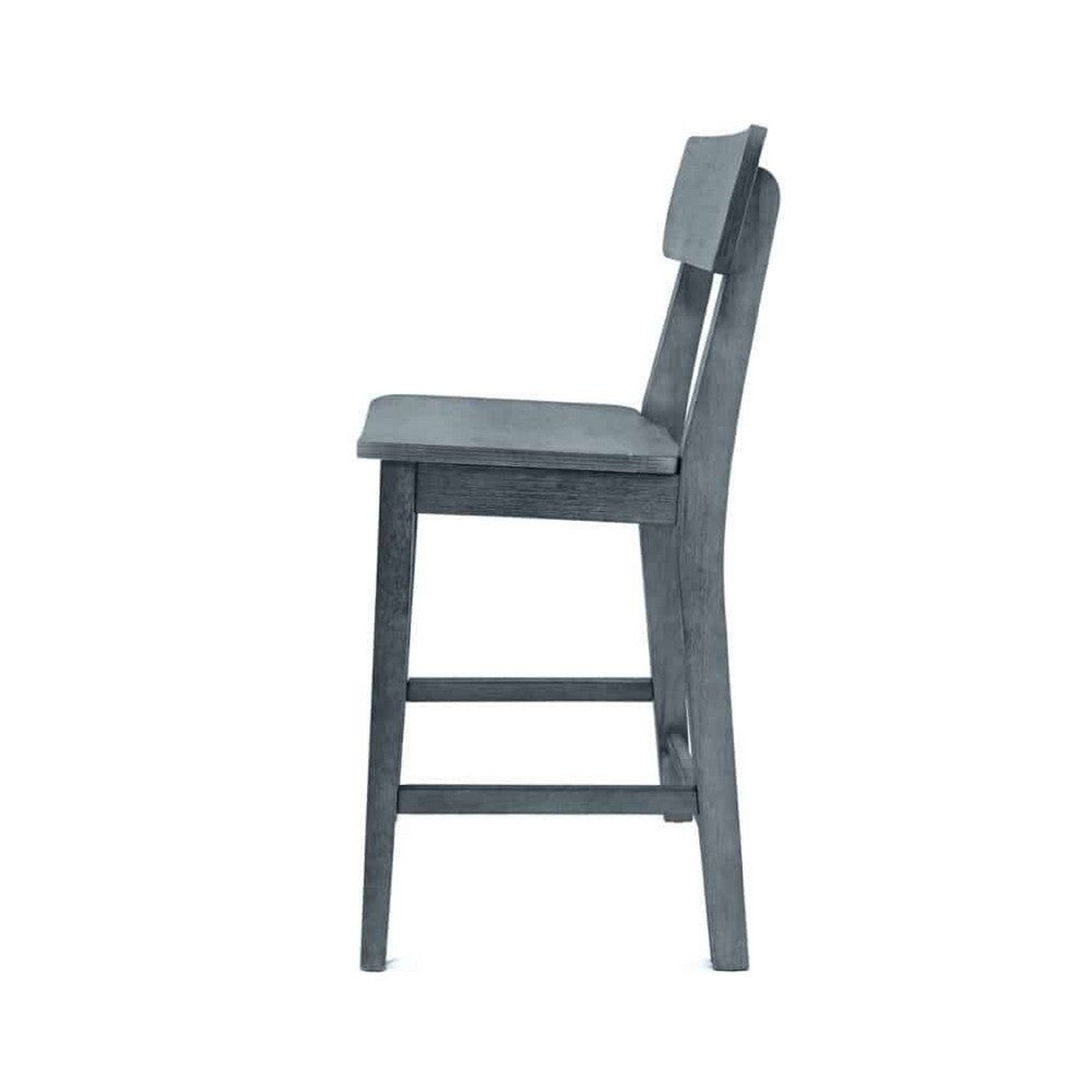 Tori Counter Stool Chair | Curved Back and Seat | Footrest | Charcoal Gray