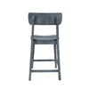 Tori Counter Stool Chair | Curved Back and Seat | Footrest | Charcoal Gray